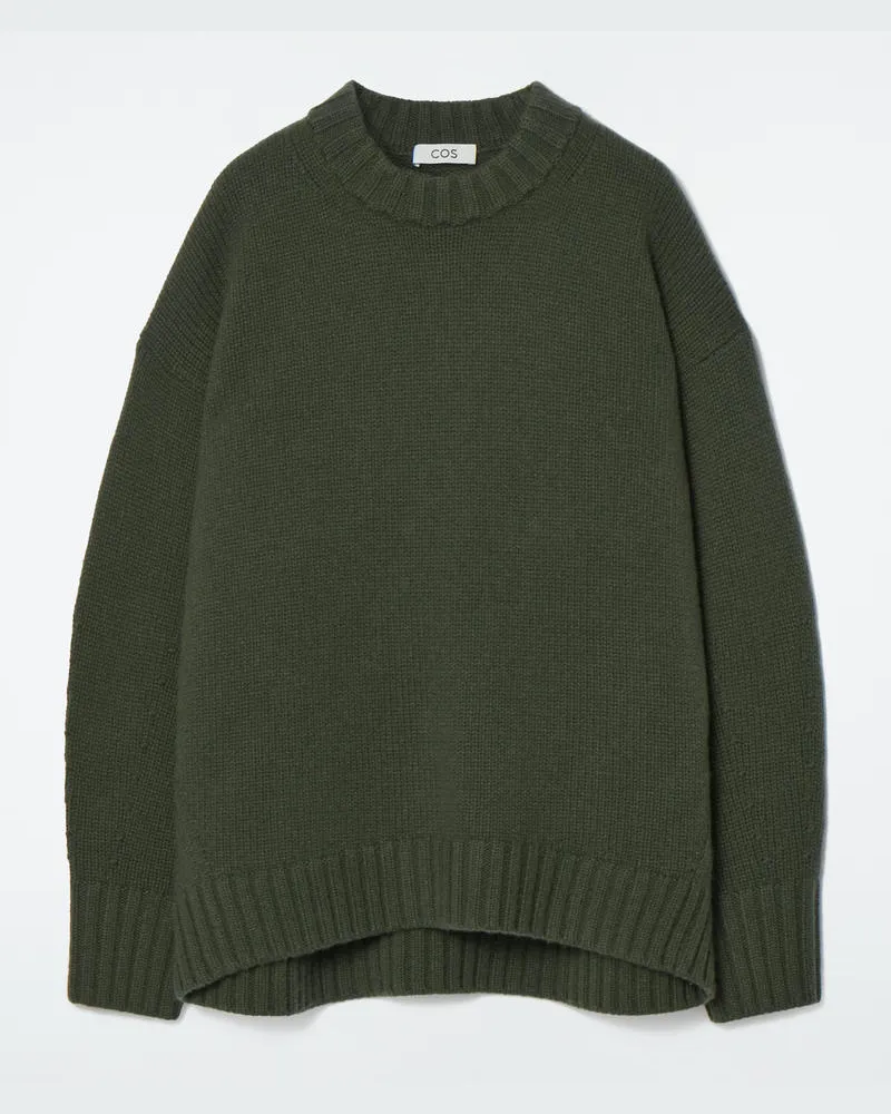 COS Grobstrickpullover Aus Kaschmir Grün