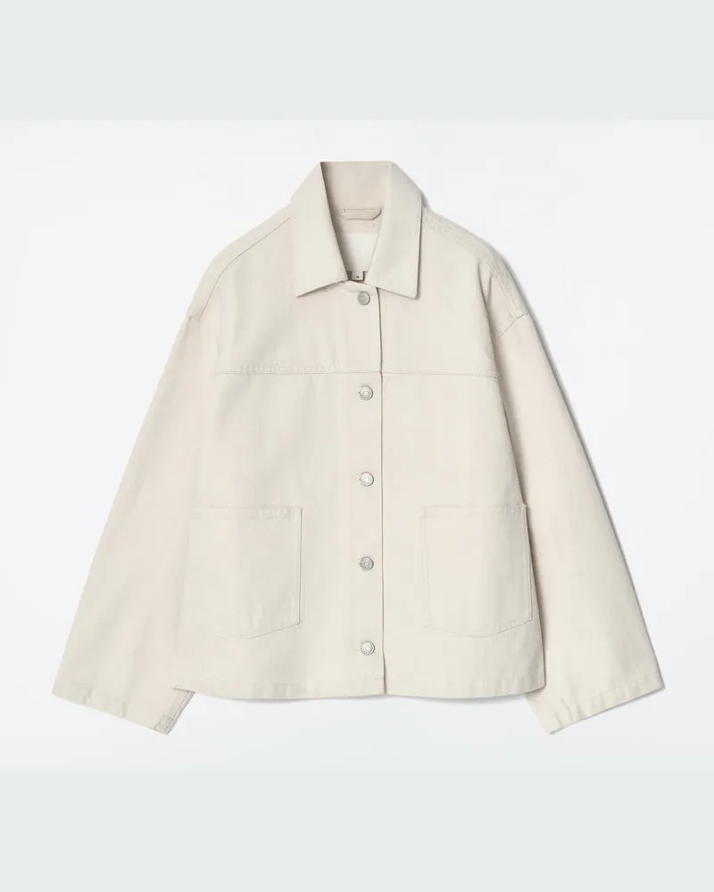 COS Kastenförmige Jeansjacke Beige
