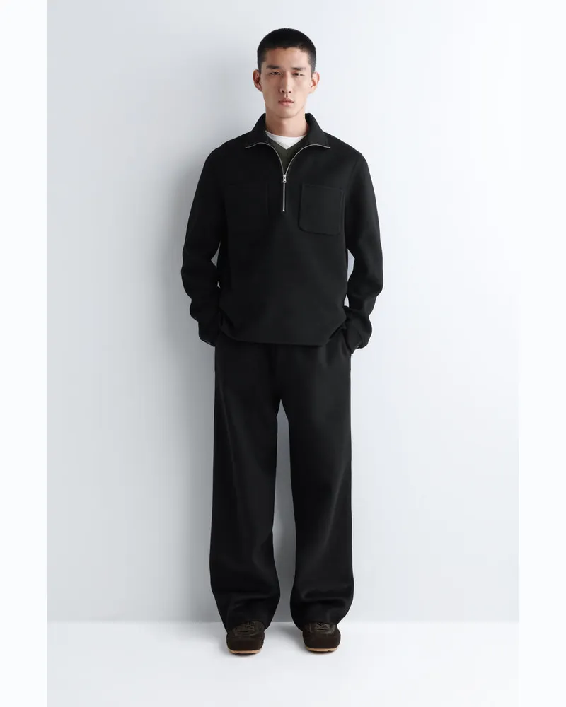 COS Hose Aus Doubleface-Wolle Mit Geradem Bein Schwarz