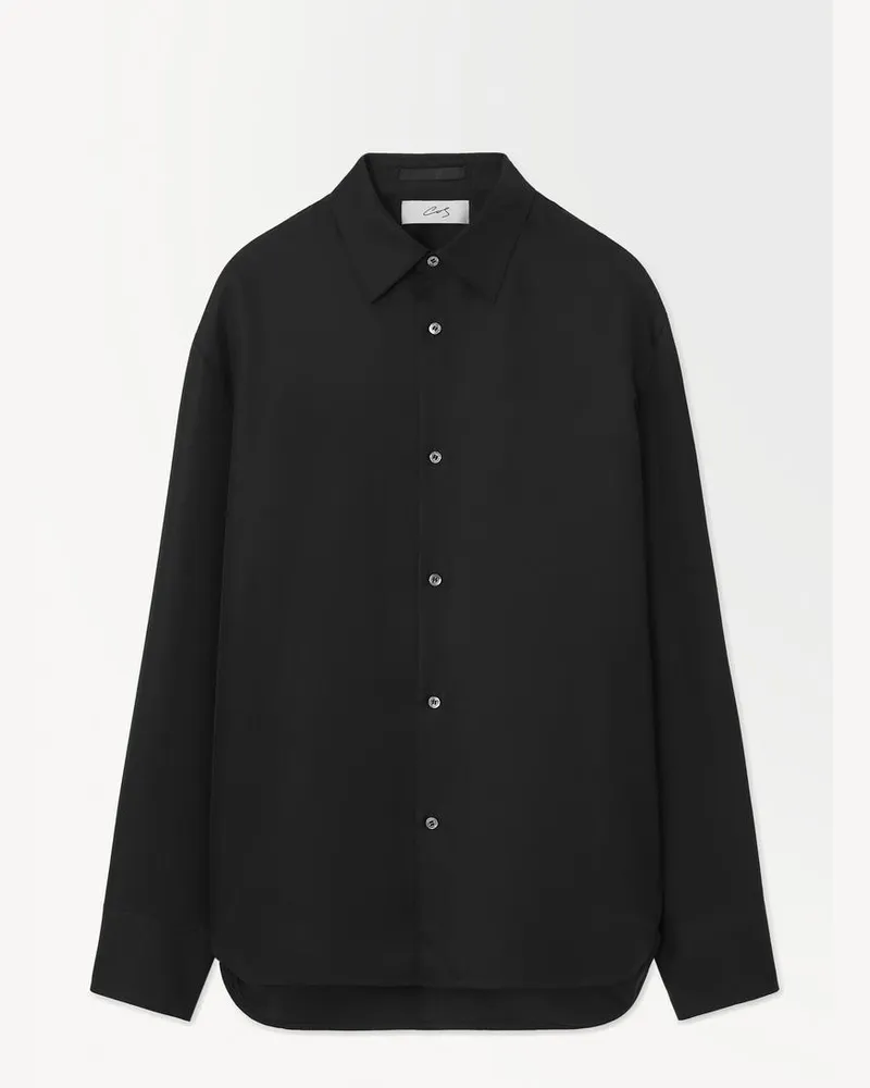 COS Das Hemd Aus Seide Schwarz