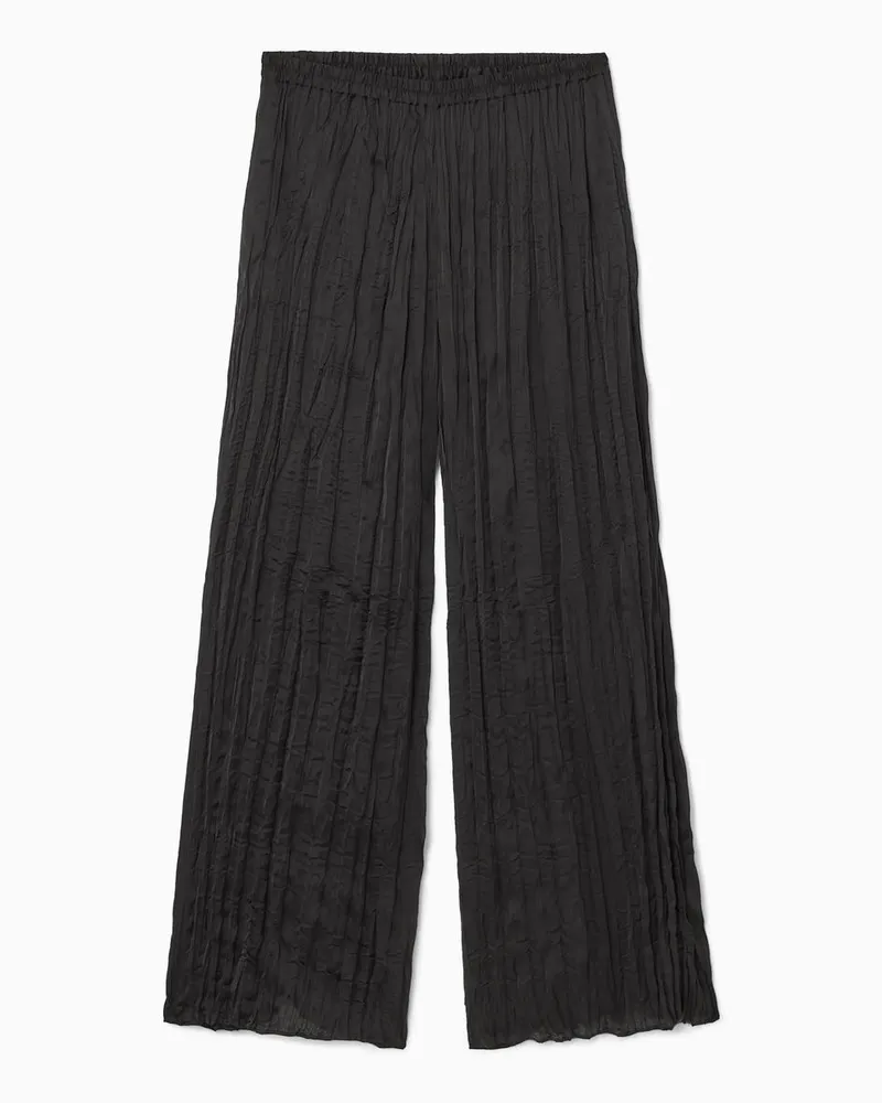 COS Plissierte Hose In Knitteroptik Schwarz