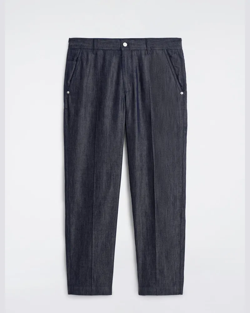 COS Raw Denim Regular-Fit Straight-Leg Trousers Blau