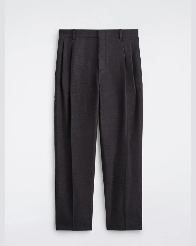 COS Pleated Wool Straight-Leg Trousers Grau