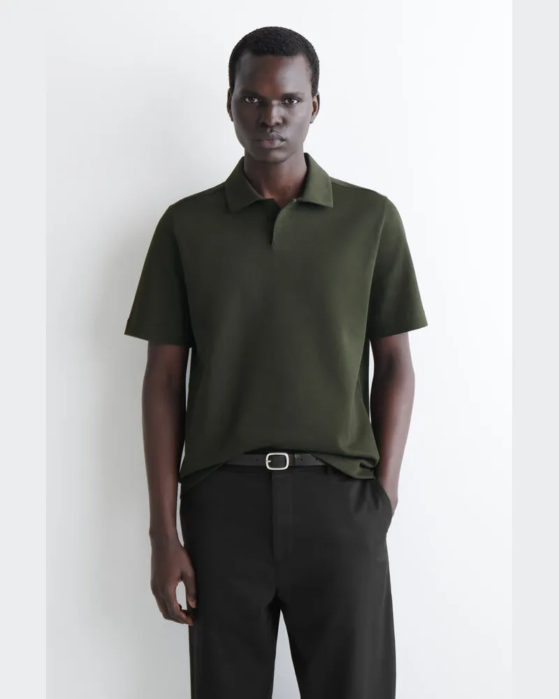 COS Poloshirt Aus Baumwoll-Piqué Grün