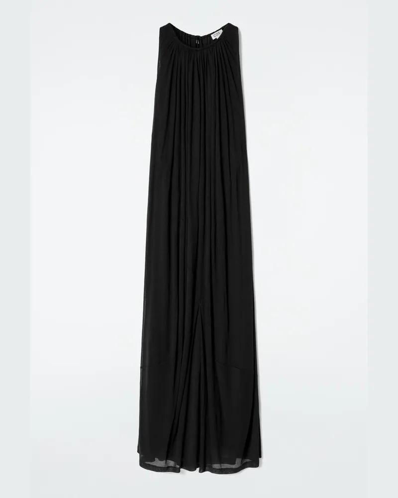COS Neckholder-Maxikleid Mit Raffungen Schwarz