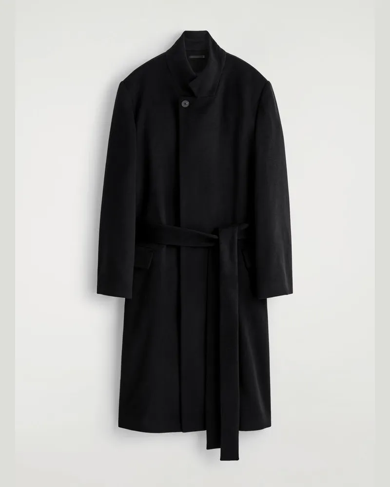 COS Eleganter Wollmantel Schwarz