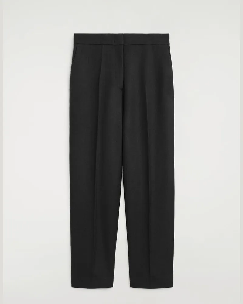 COS Elegante Hose Aus Wolle Mit Geradem Bein Schwarz