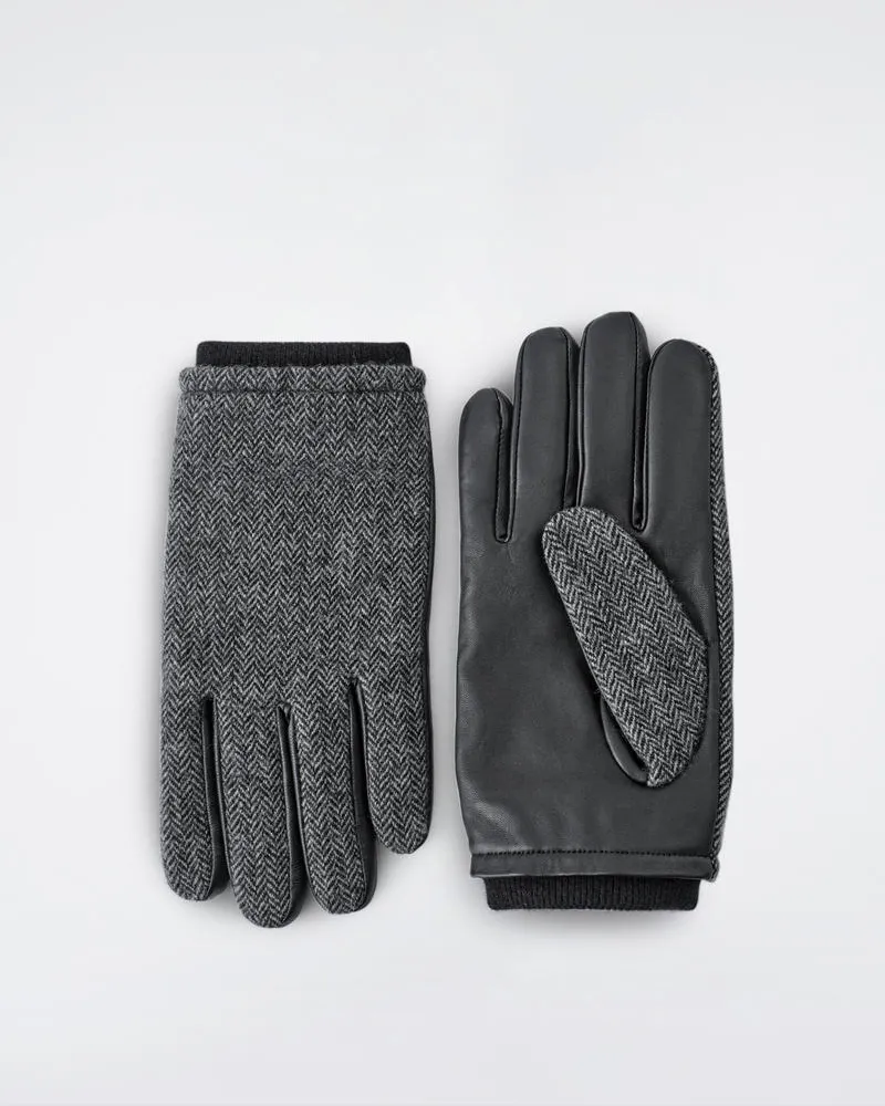 COS Lederhandschuhe Mit Kaschmirfutter Und Steppnähten Grau