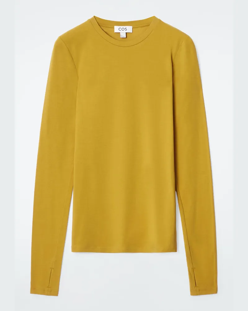 COS Schmales Leichtes Langarmshirt Gelb