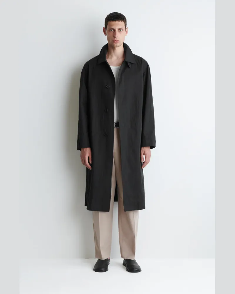 COS Baumwoll-Trenchcoat Schwarz