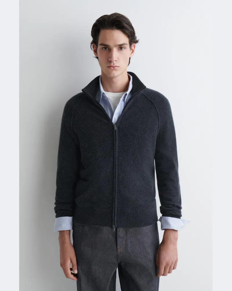 COS Strickjacke Aus Kaschmir Mit Rollkragen Grau