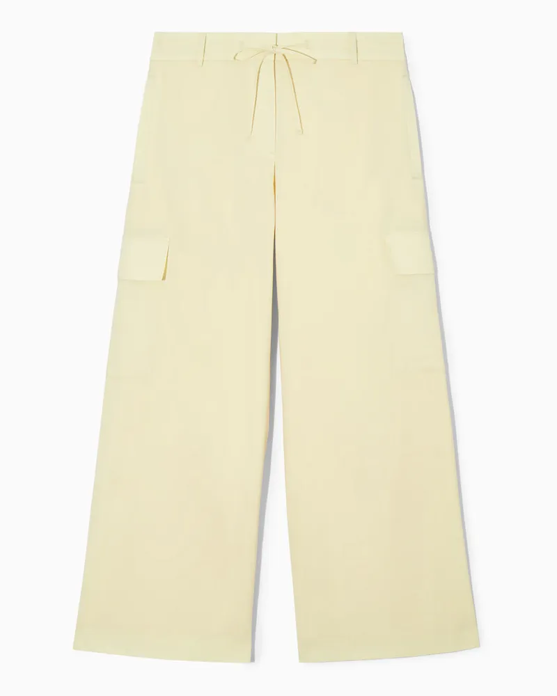 COS Cargohose Aus Wolle Mit Weitem Bein Gelb