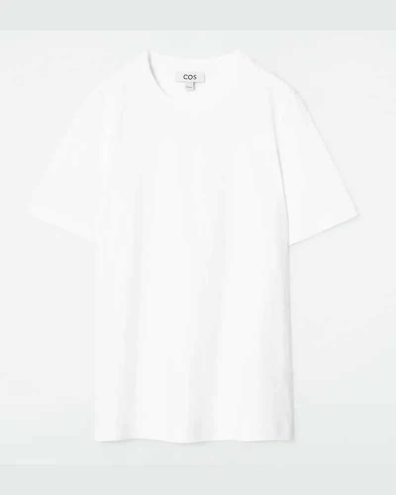 COS Alltags-T-Shirt Mit Normaler Passform Weiß