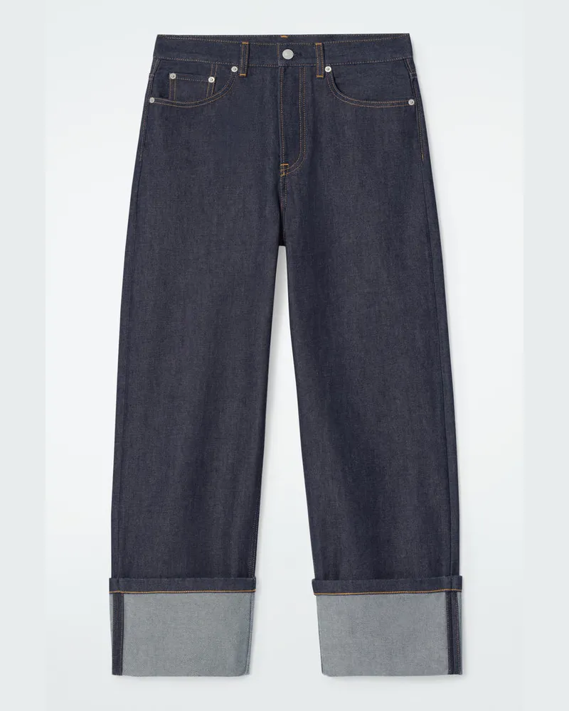 COS Facade Jeans Mit Geradem Bein Und Umschlag Blau