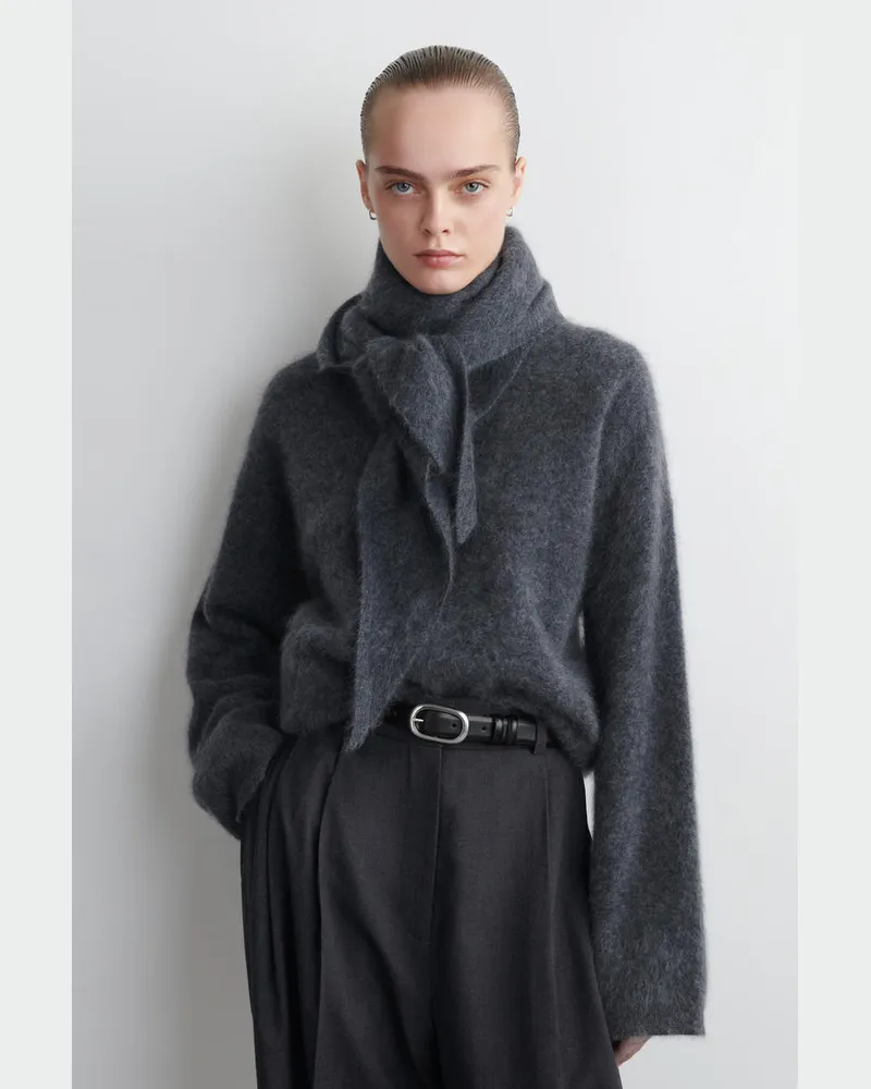 COS Kaschmirpullover Mit Rundhalsausschnitt Grau