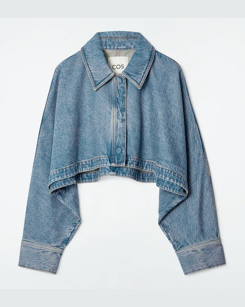 COS Verkürzte Jeansjacke Blau