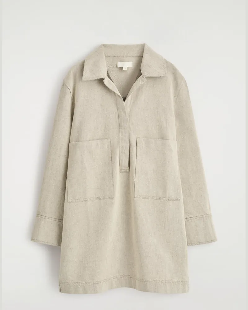 COS Hemdkleid Aus Denim Mit Offenem Kragen Beige