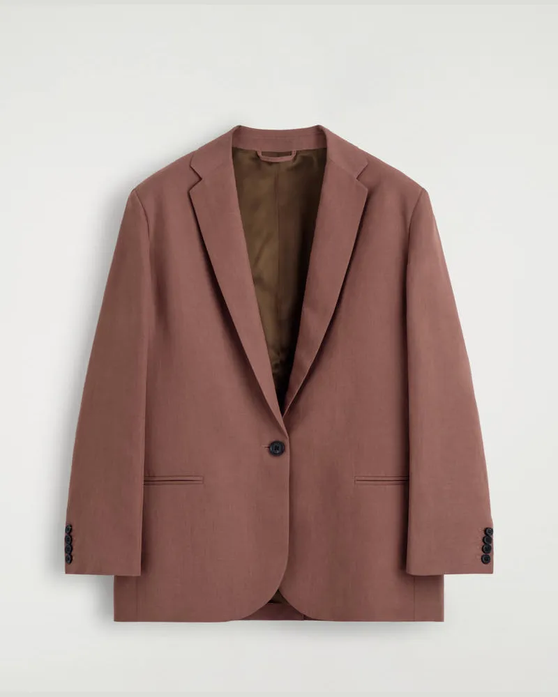 COS Einreihiger Blazer Aus Leinen-Mix Braun