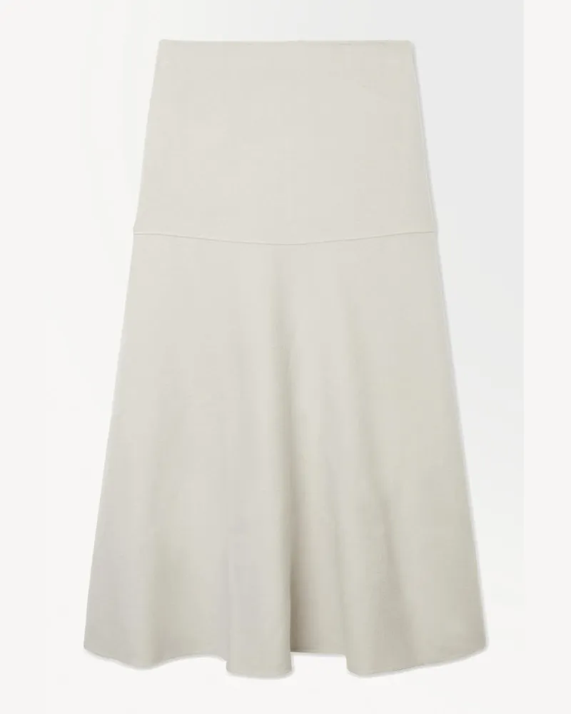 COS Der Midirock Aus Woll-Mix Beige