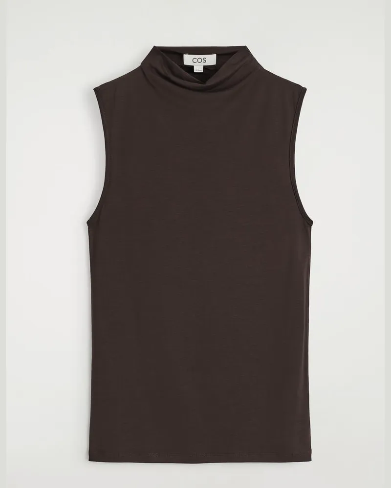 COS Drapiertes Tanktop Mit Rollkragen Braun