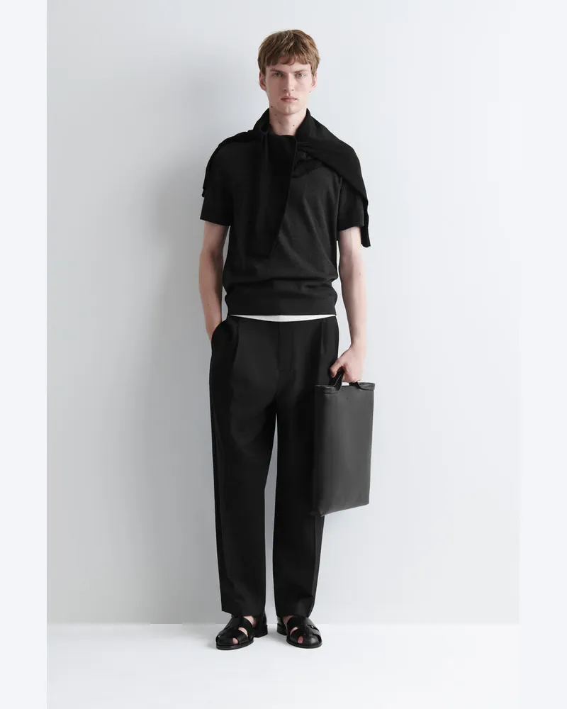 COS Tether Tote Bag - Leder Schwarz