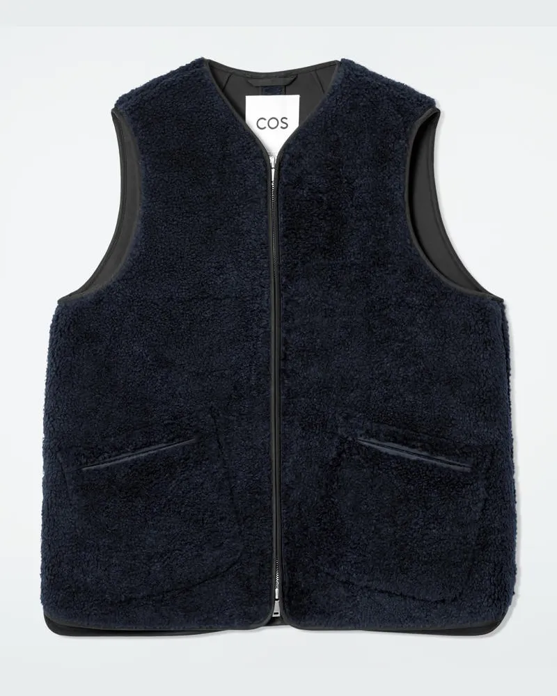 COS Oversized-Weste Aus Kunstlammfell Blau