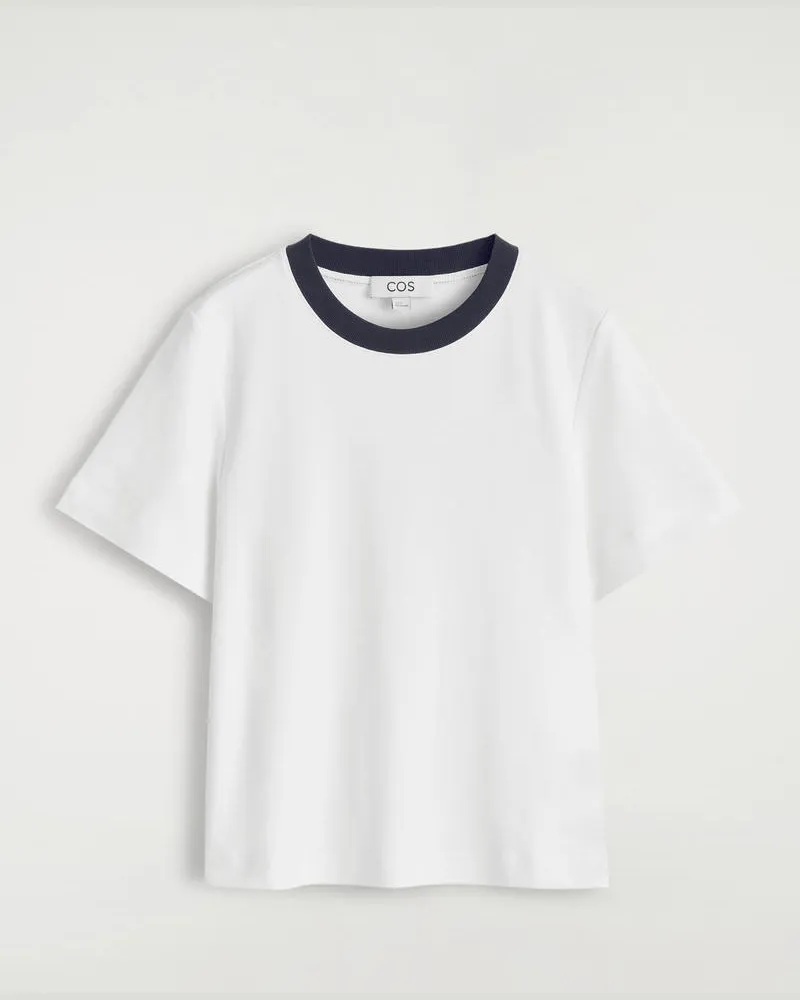 COS Schlichtes T-Shirt Mit Normaler Passform Weiß