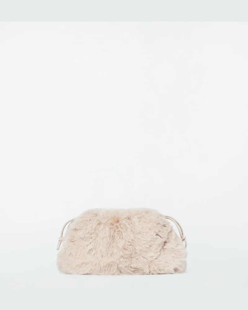 COS Kleine Cavatelli Clutch - Faux Fur Weiß