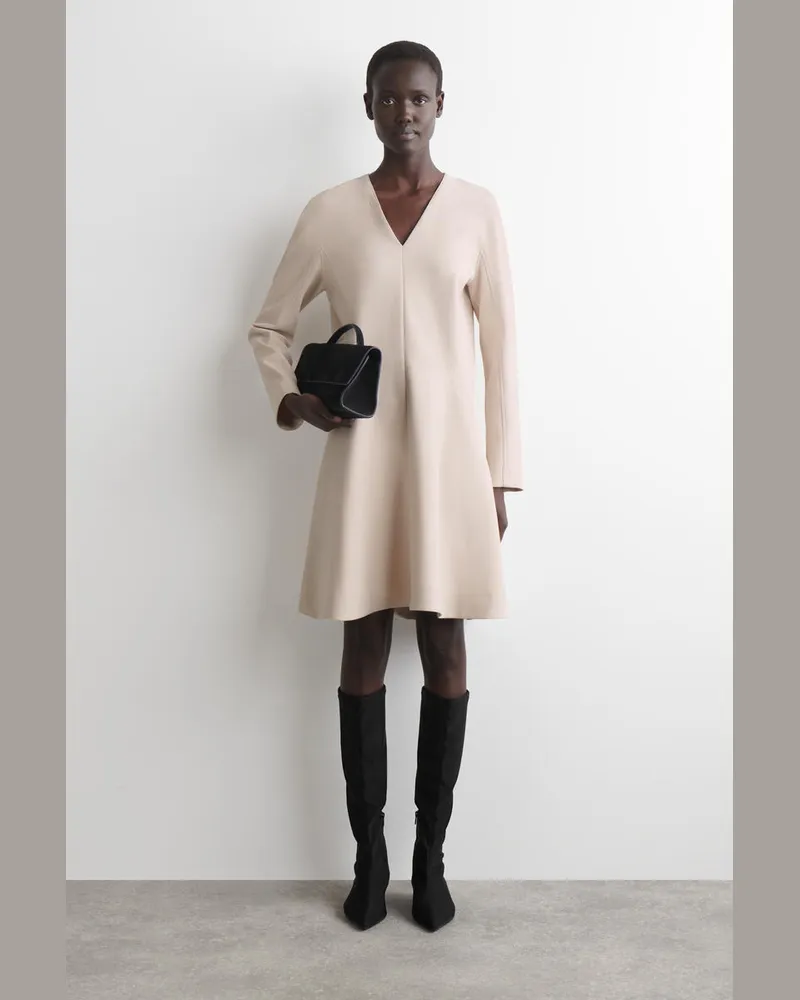 COS Elegantes Minikleid Mit V-Ausschnitt Beige