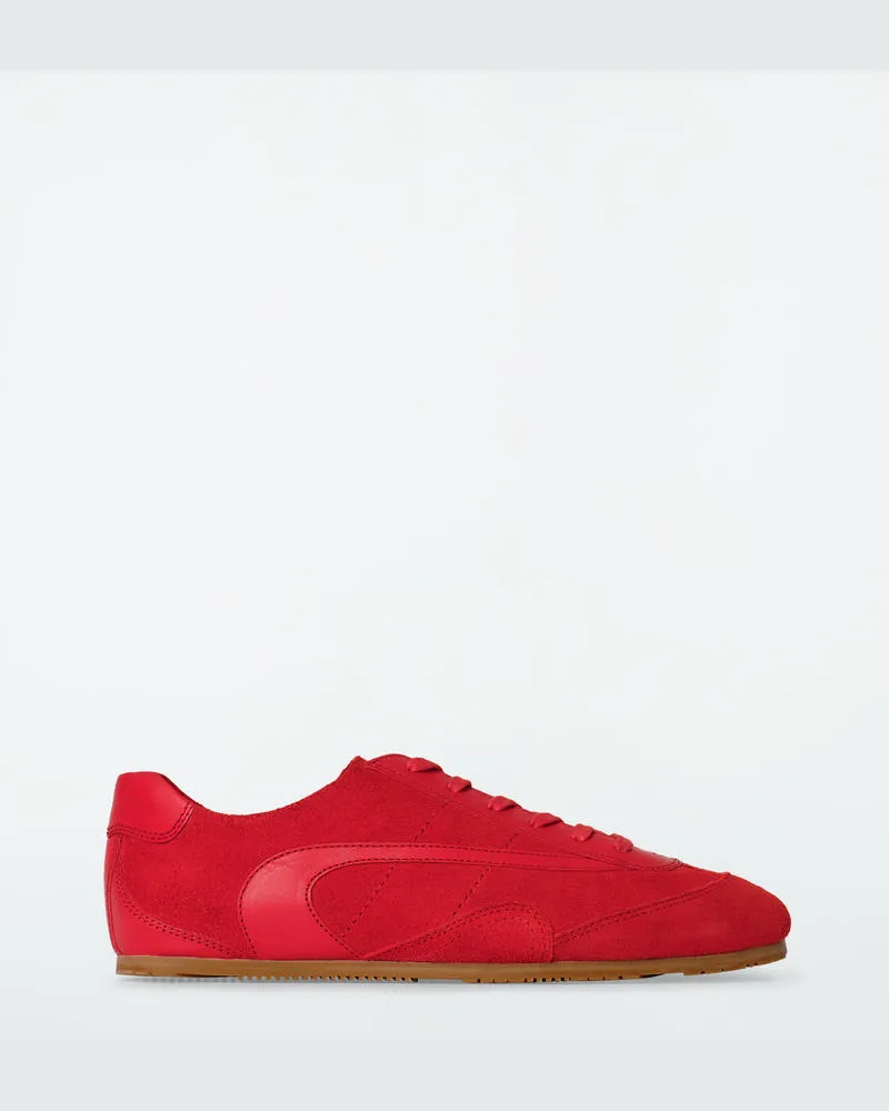 COS Schlichte Sneakers Aus Veloursleder Rot