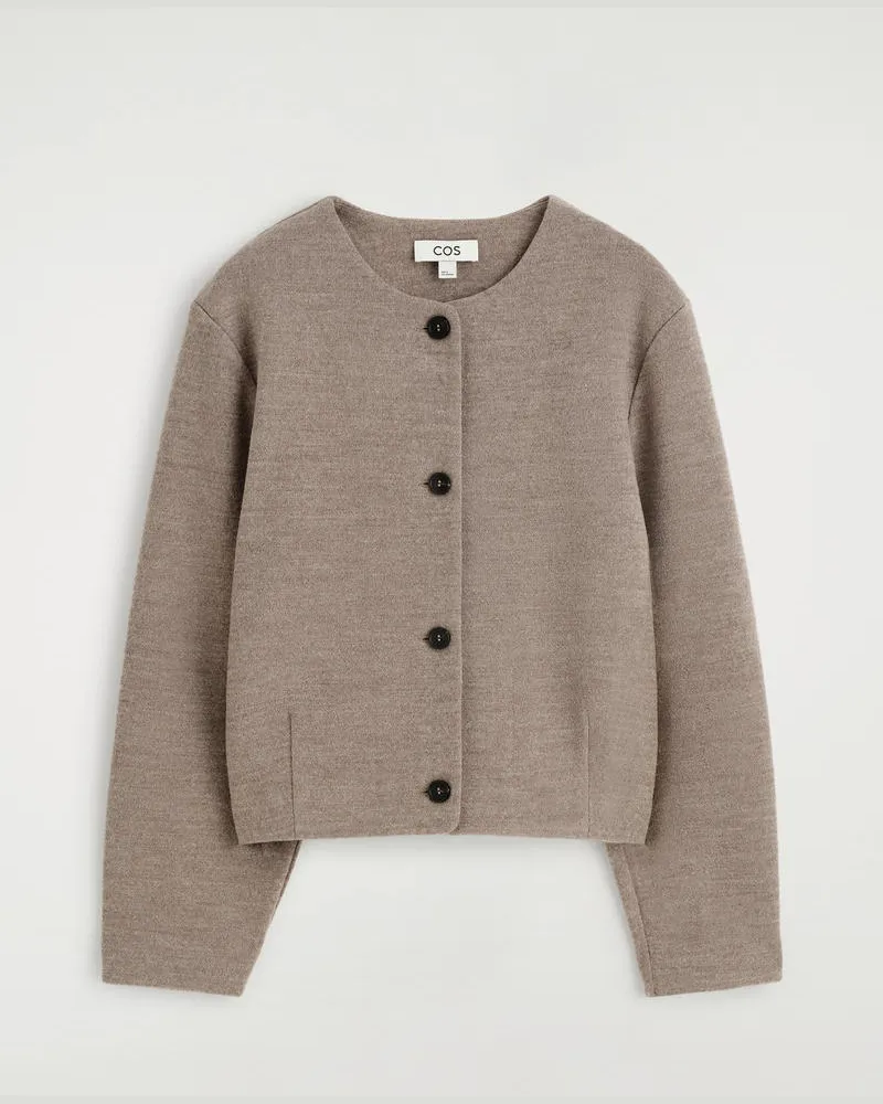 COS Strickjacke Aus Kochwolle Beige