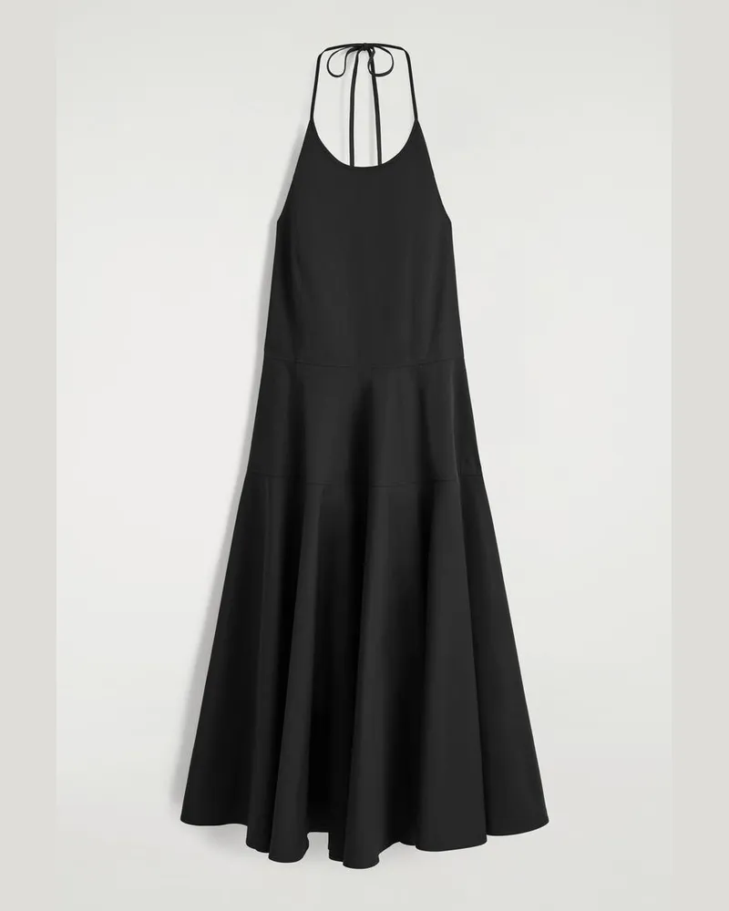 COS Neckholder-Kleid Aus Pima-Baumwolle Schwarz