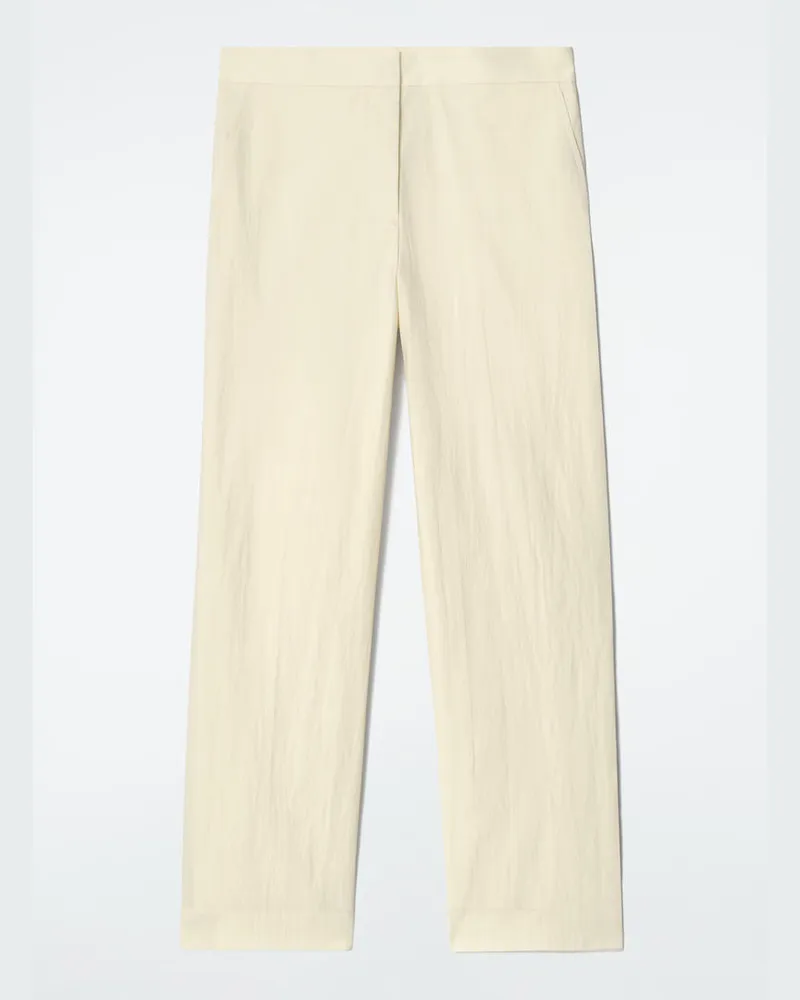 COS Elegante Baumwollhose Mit Geradem Bein Gelb