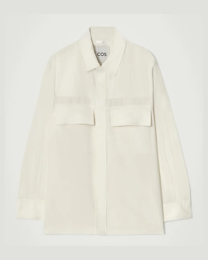 COS Utility-Hemdjacke Aus Leinen-Mix Beige