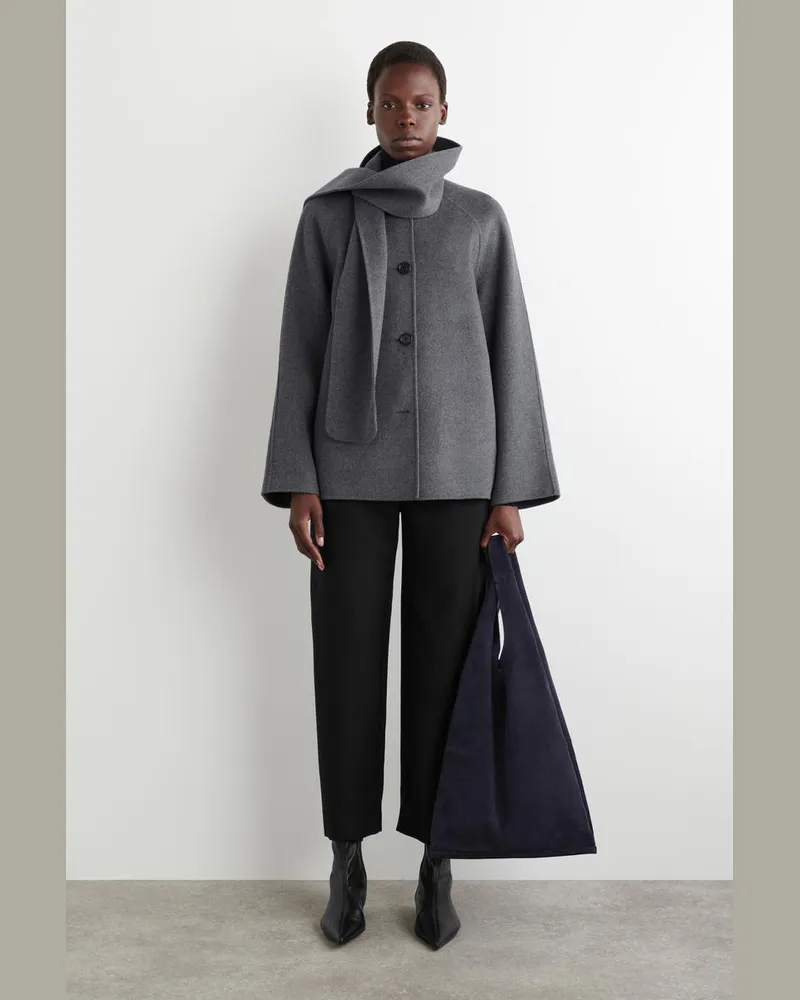 COS Tote Bag - Veloursleder Blau