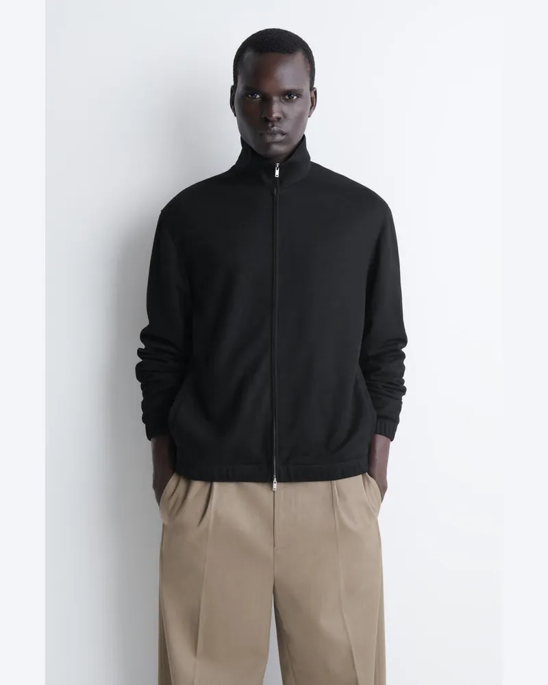 COS Blousonjacke Aus Jersey Mit Reissverschluss Schwarz