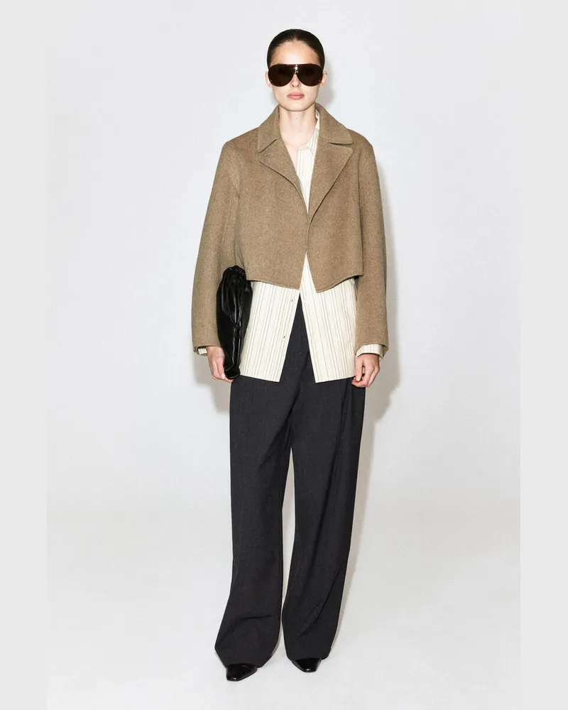 COS Verkürzte Oversized-Jacke Aus Doubleface-Wolle Beige