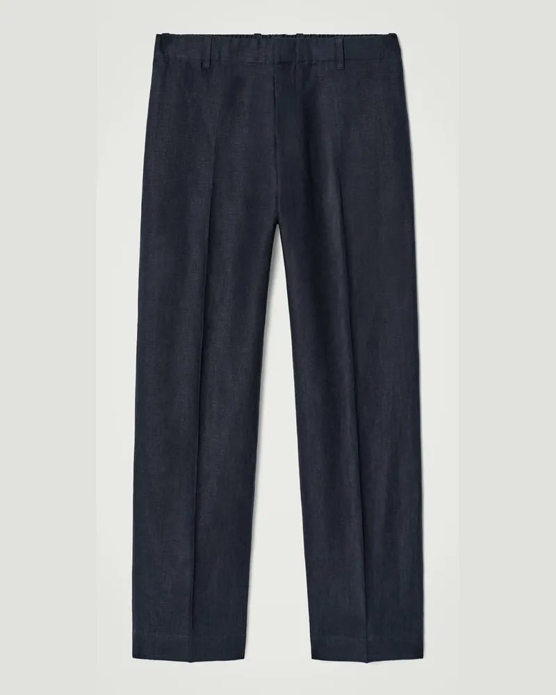 COS Leinenhose Mit Geradem Bein Und Elastischem Bund Blau
