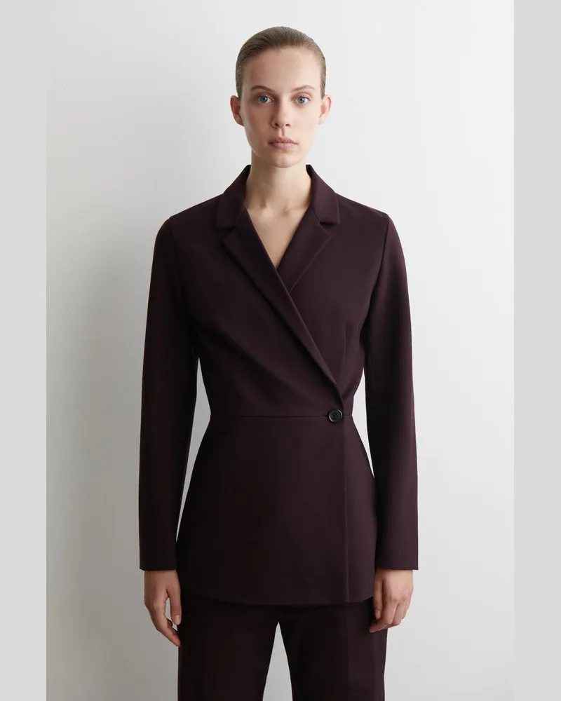 COS Fliessender Blazer In Wickeloptik Rot