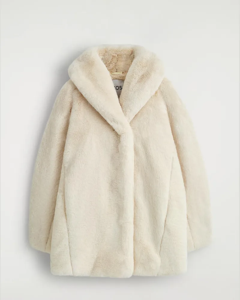 COS Jacke Aus Faux Fur Mit Schalkragen Beige