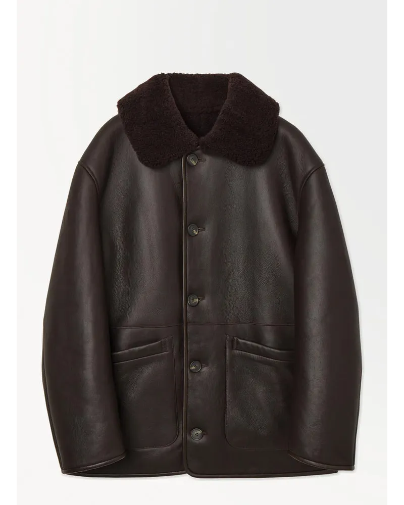 Cos Die Wendbare Fliegerjacke Aus Shearling Dunkelbraun