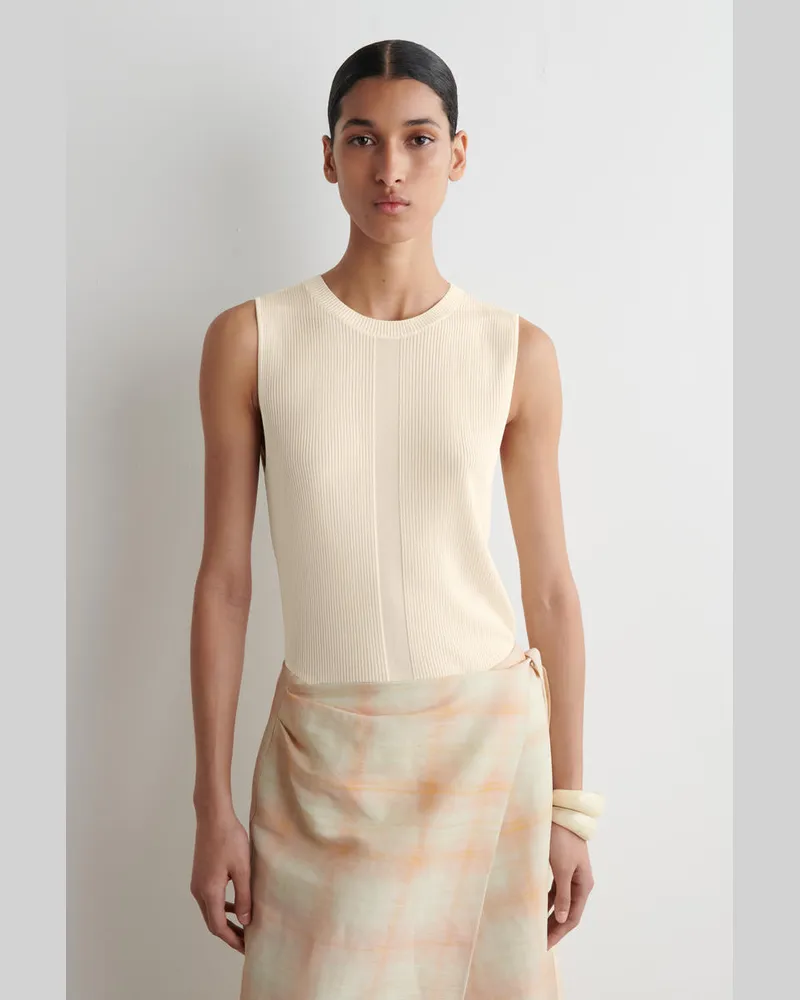 COS Tanktop Aus Rippstrick Weiß