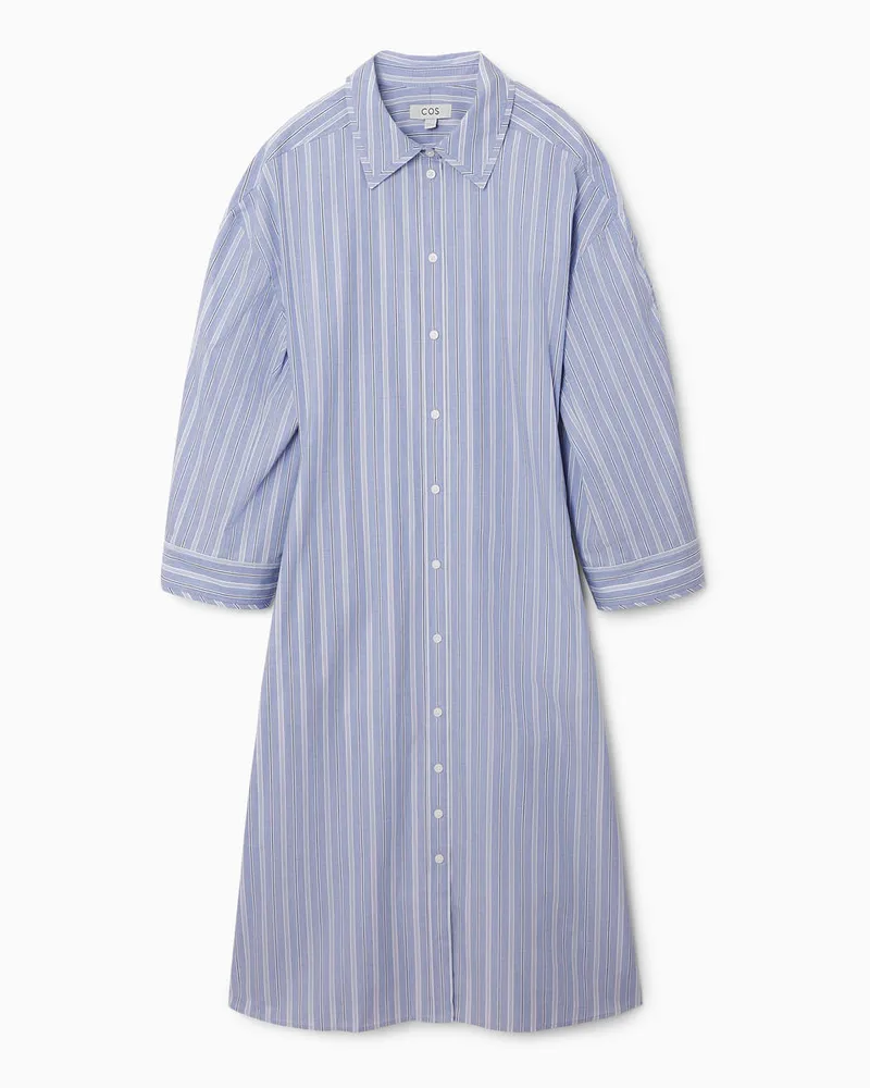 COS Hemdblusenkleid Mit Nadelstreifen Blau