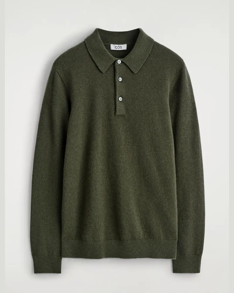 COS Nahtloses Poloshirt Aus Kaschmir Grün