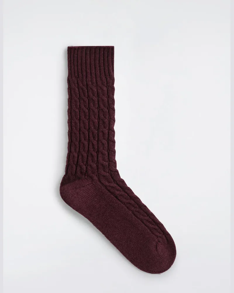 COS Wollsocken Mit Zopfstrickmuster Rot