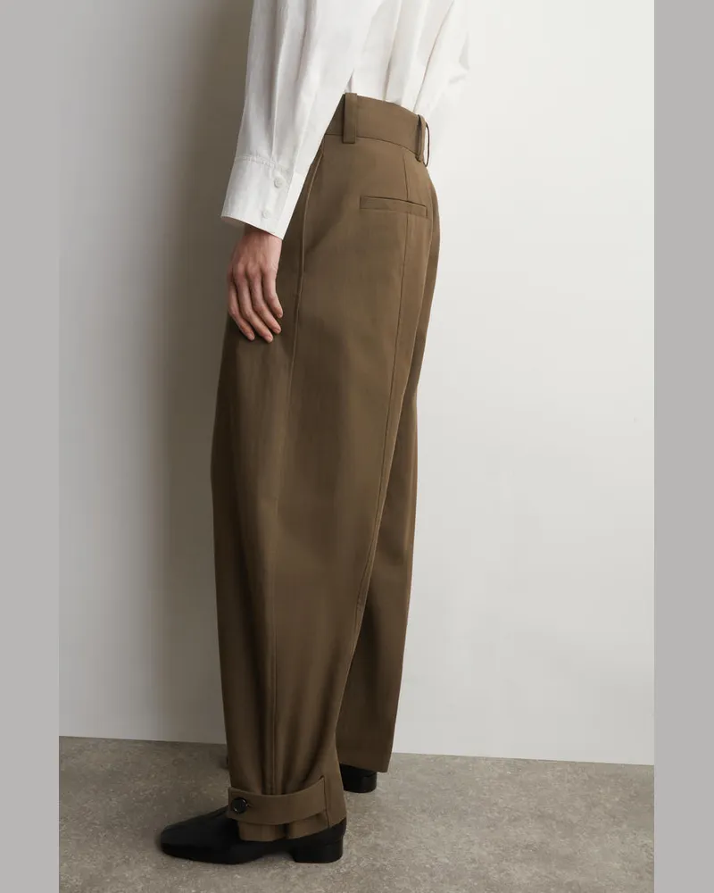 COS Hose Aus Baumwolle Mt Barrel-Bein Braun