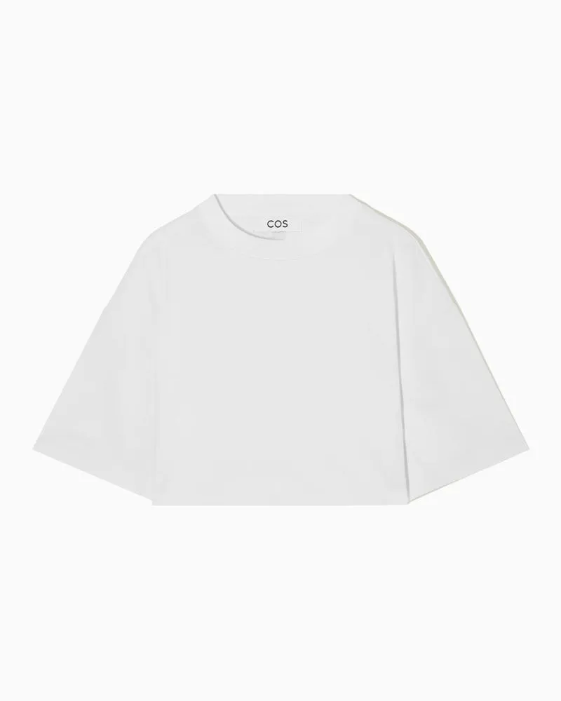 COS Verkürztes Lockeres T-Shirt Weiß