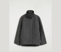 Oversized-Wolljacke Mit Fischgrätenmuster