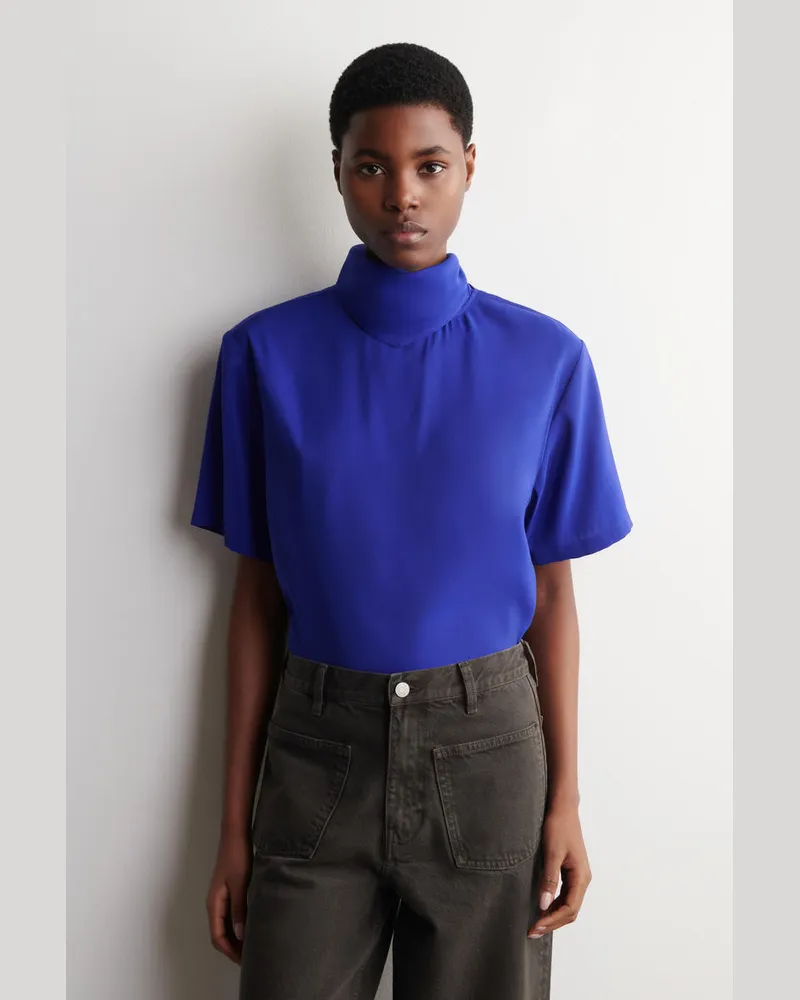 COS Oberteil Mit Drapiertem Schaldetail Blau