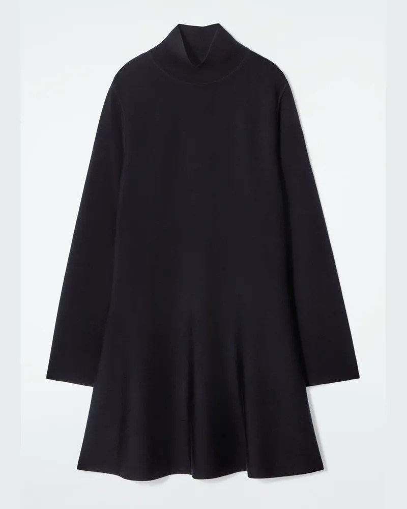 COS Ausgestelltes Wollkleid Mit Hohem Kragen Blau